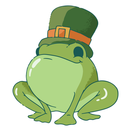 Sapo verde com um chapéu verde Desenho PNG