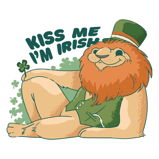 Beije-me, sou o leão irlandês Desenho PNG