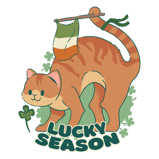 Camiseta con diseño de gato de la temporada de la suerte Diseño PNG