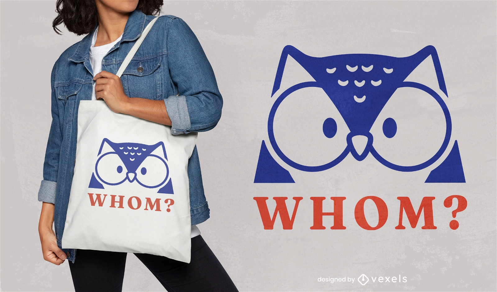 Owl animal learning english tote bag design