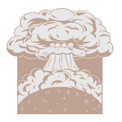 Cartoon illustration of an atomic explosion PNG Design