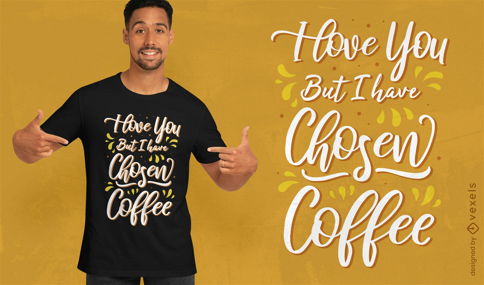 Design de camiseta de citação de café de amor