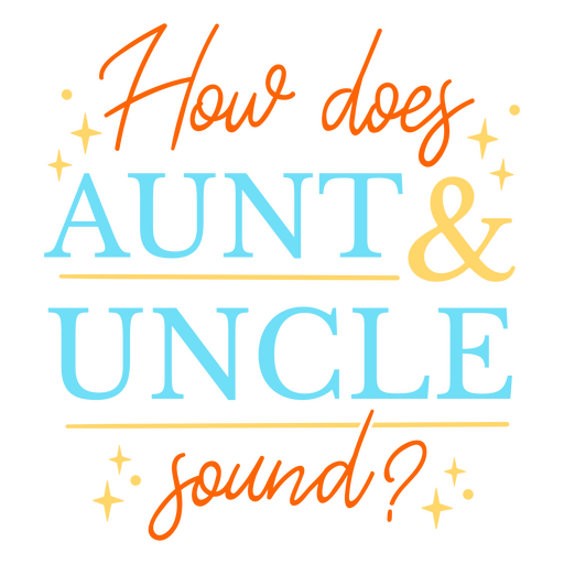 How does aunt and uncle sound? PNG Design