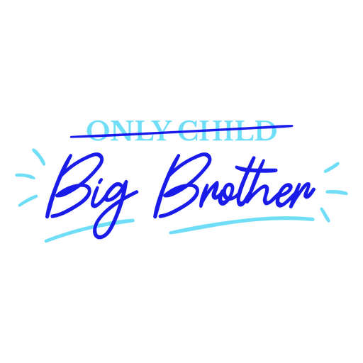 Only child big brother neon sign PNG Design