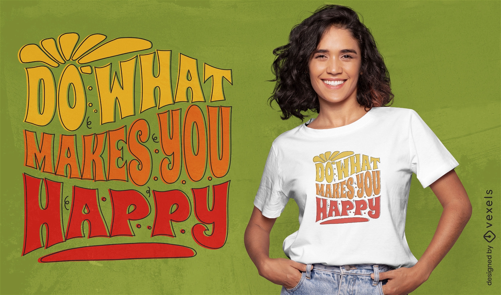 Tun Sie, was Sie glücklich macht, Zitat-T-Shirt-Design