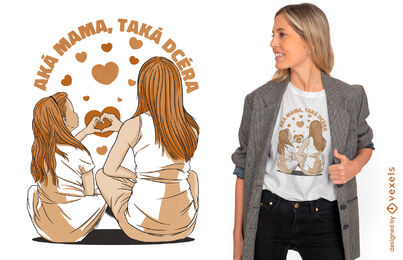 Mutter und Tochter Familie T-Shirt-Design