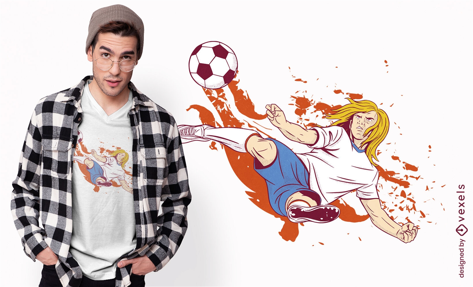 Kick-T-Shirt-Design für Fußballspieler