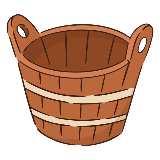 Wooden bucket rustic PNG Design