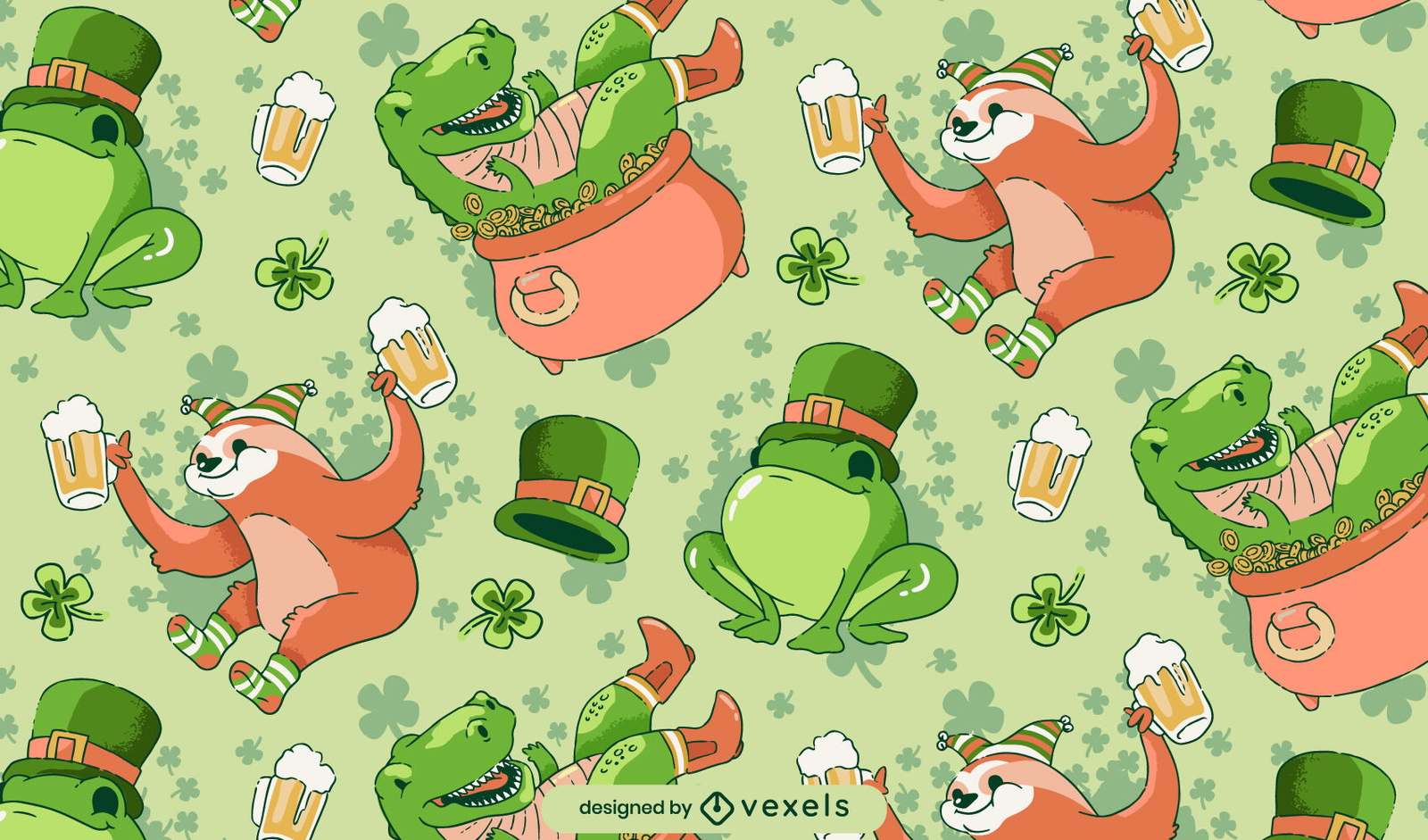 Diseño de patrón de animales de san patricio