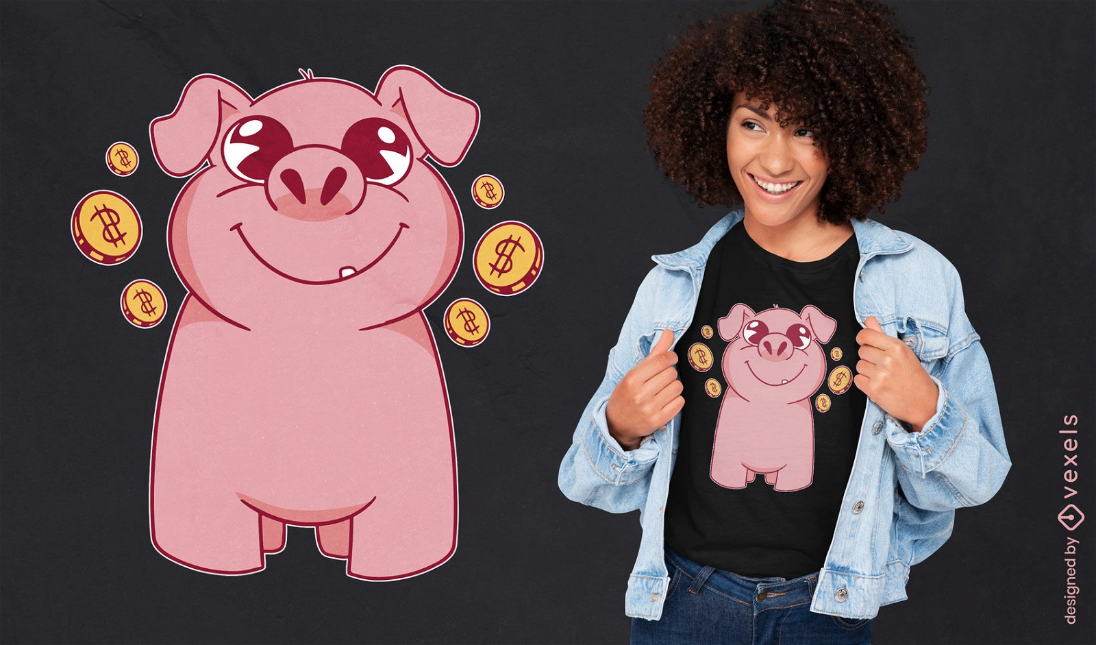 Money pig t-shirt design