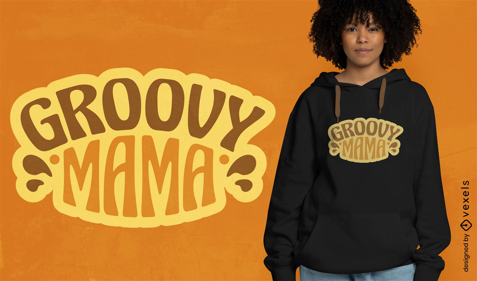 Groovy mama quote t-shirt design