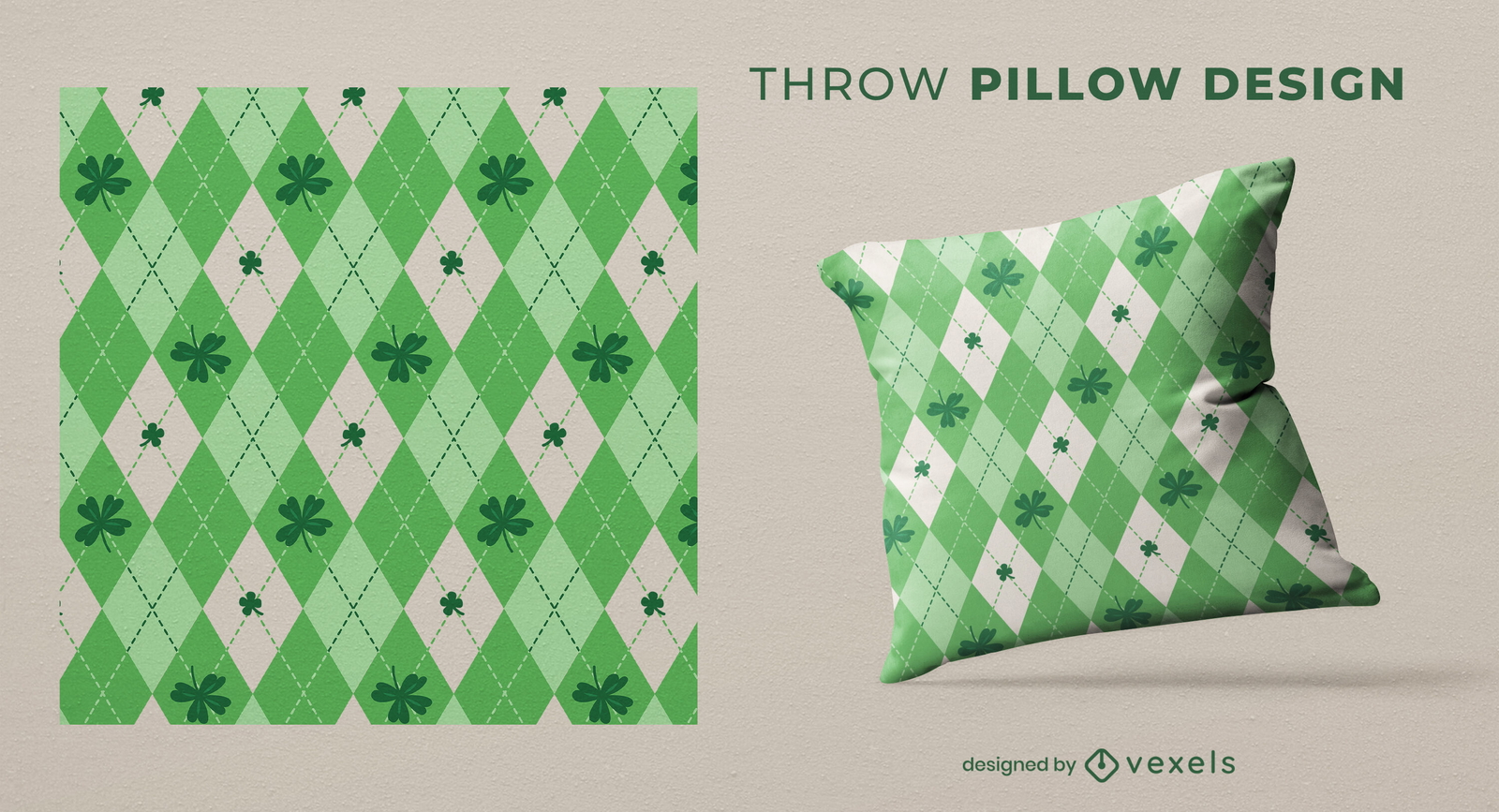 Diseño de almohada a cuadros irlandeses de St Patricks