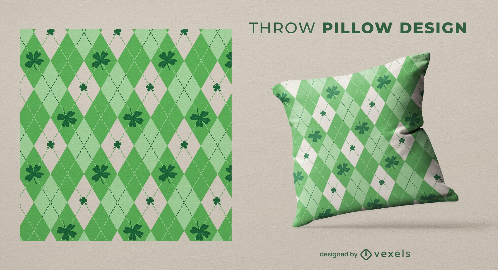 St patricks irish plaid throw pillow design