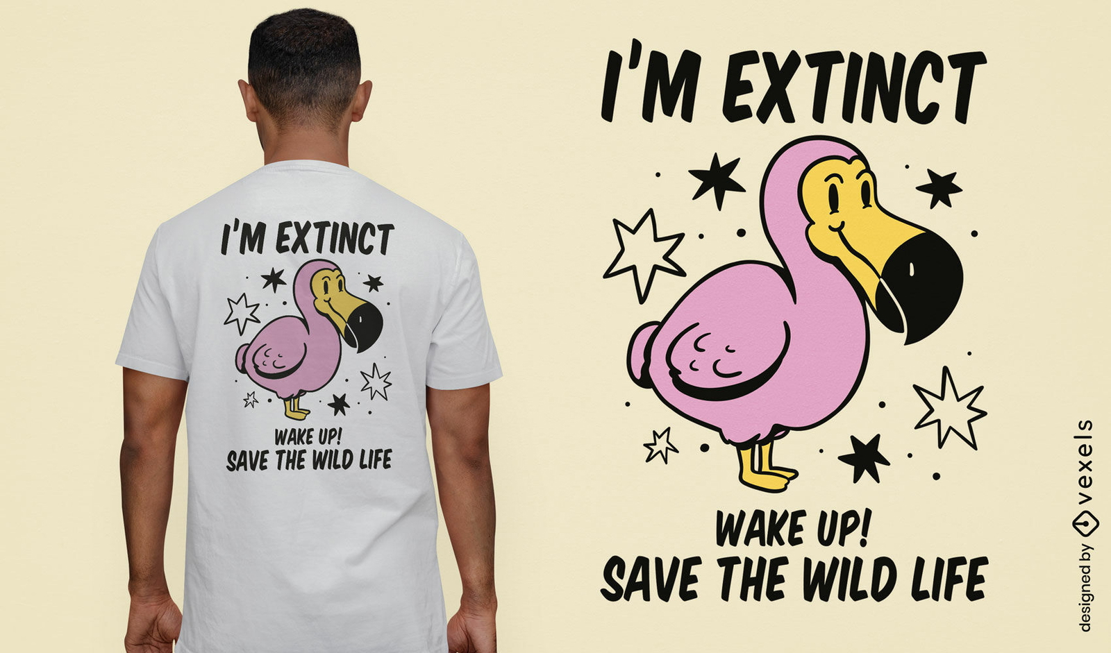 Diseño de camiseta de cita de conciencia de pájaro extinto