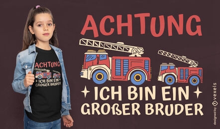T-Shirt-Design für große und kleine Feuerwehrautos
