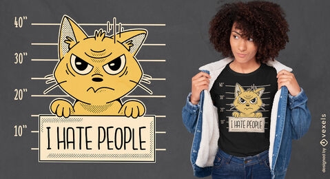 Katzentier verhaftet lustiges T-Shirt-Design