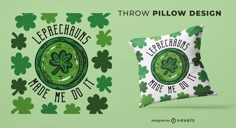 St patricks clover throw pillow design