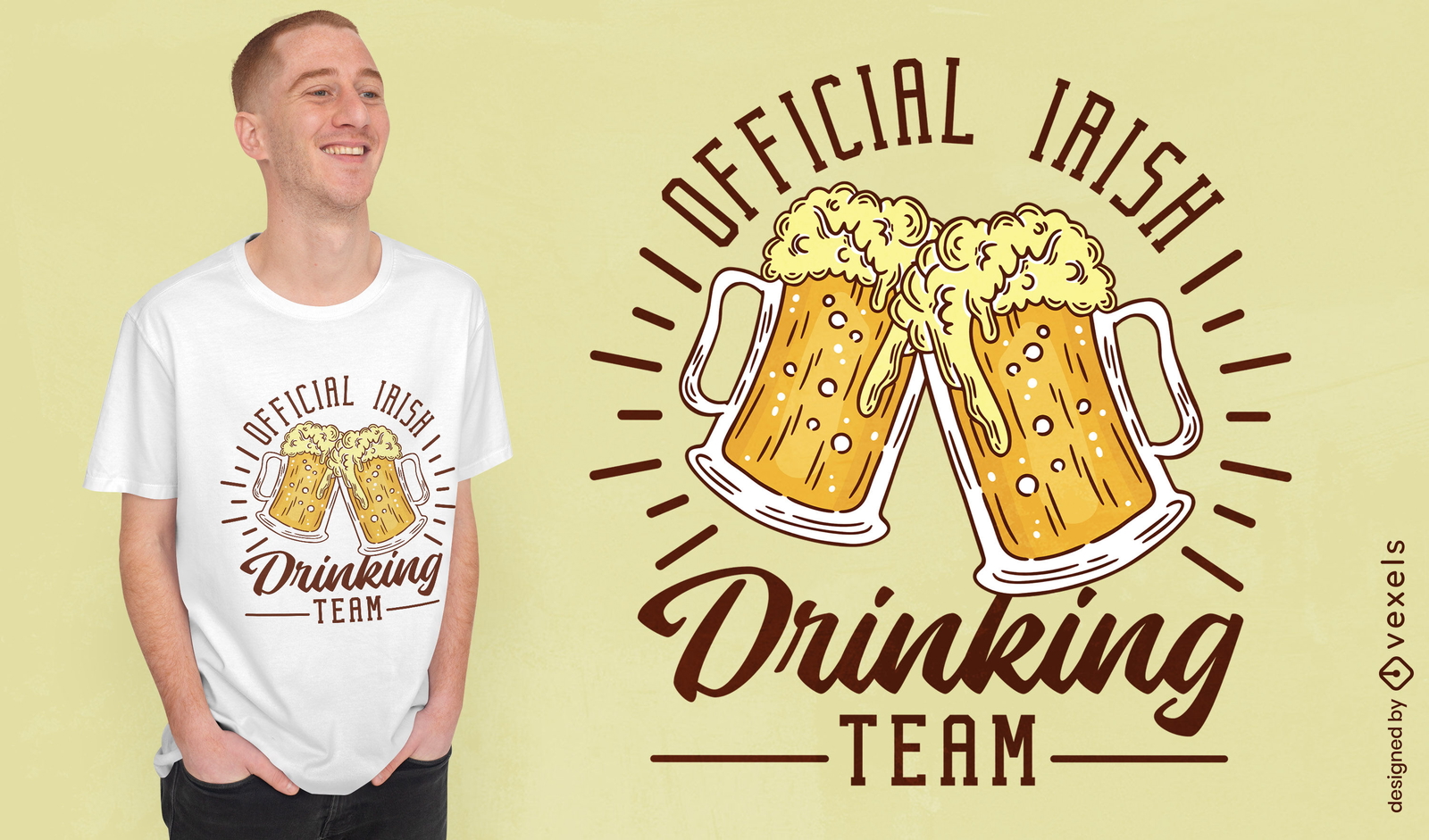 Diseño de camiseta de bebidas de cervezas st patricks