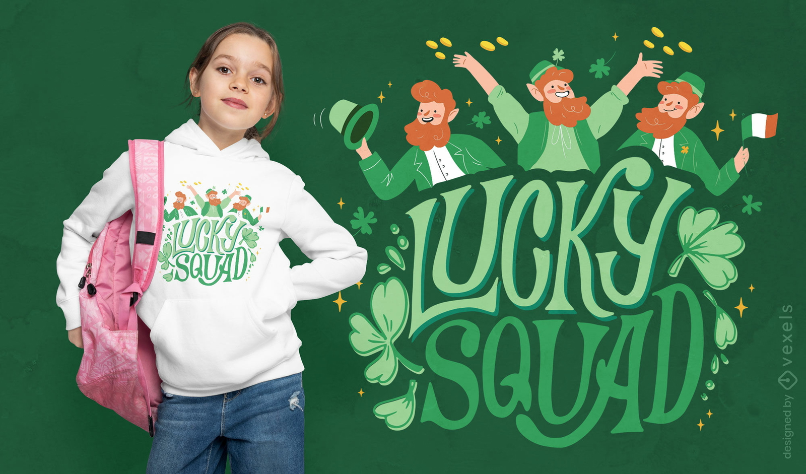 Design de camiseta do esquadrão da sorte do St Patricks