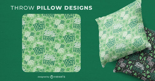 St patricks lettering throw pillow design