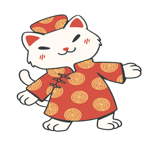 Gato del año nuevo chino png Diseño PNG