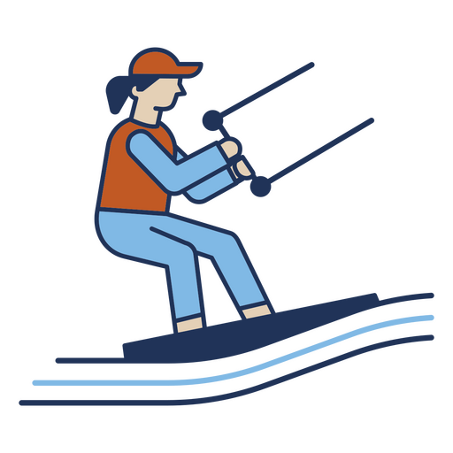 Skier riding a wave PNG Design