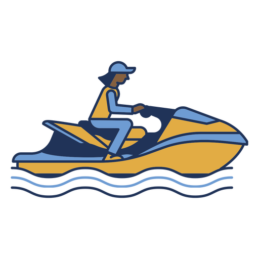 Frau fährt mit einem Jetski auf dem Wasser PNG-Design