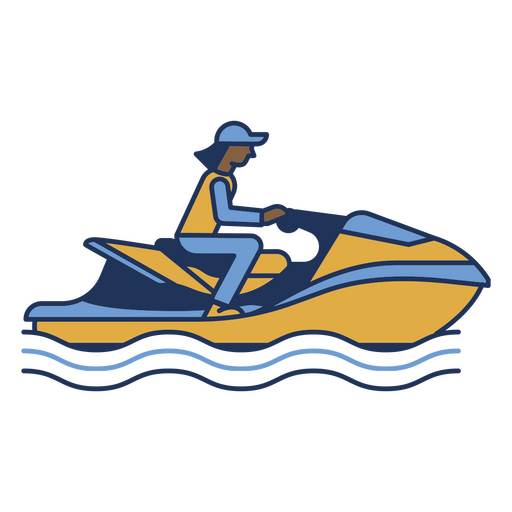 Woman riding a jet ski on the water PNG Design