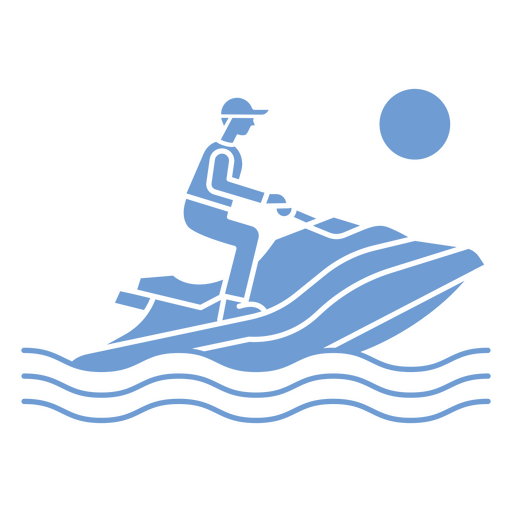 Hombre montando una moto acuática por la noche Diseño PNG