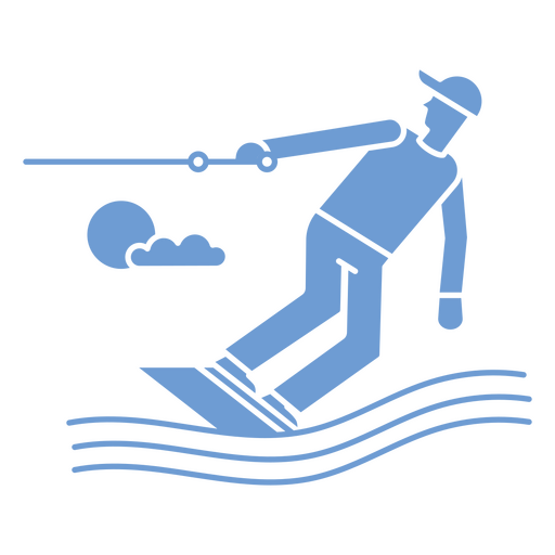 Mann f?hrt mit einem Wakeboard auf dem Wasser PNG-Design