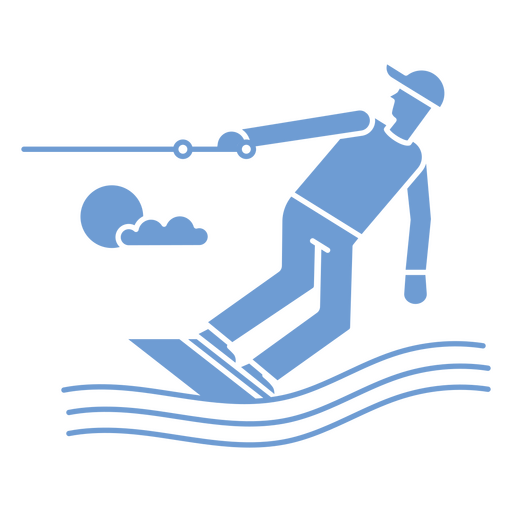 Mann fährt mit einem Wakeboard auf dem Wasser PNG-Design