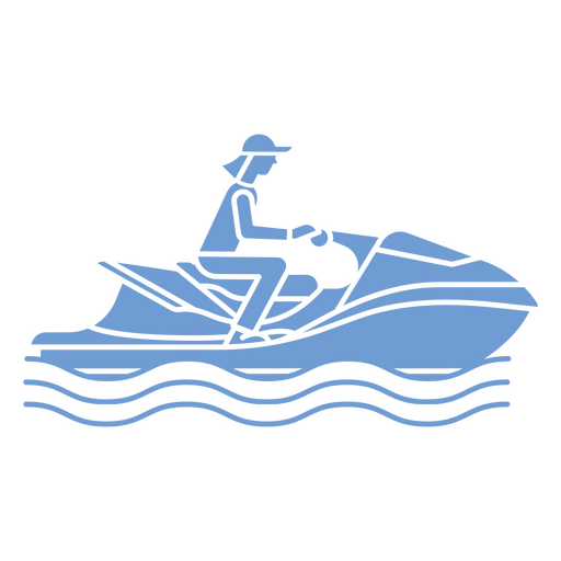 Persona montando una moto acuática en el agua. Diseño PNG