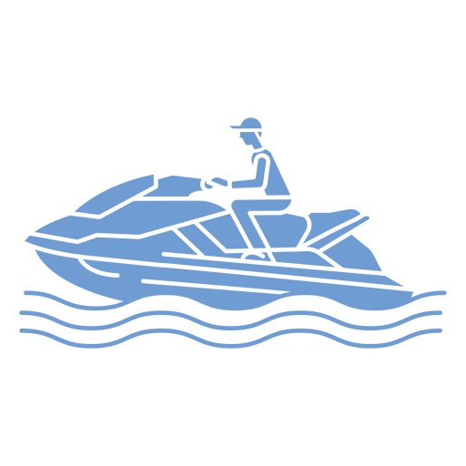 Hombre montando una moto acuática en el agua recortada Diseño PNG