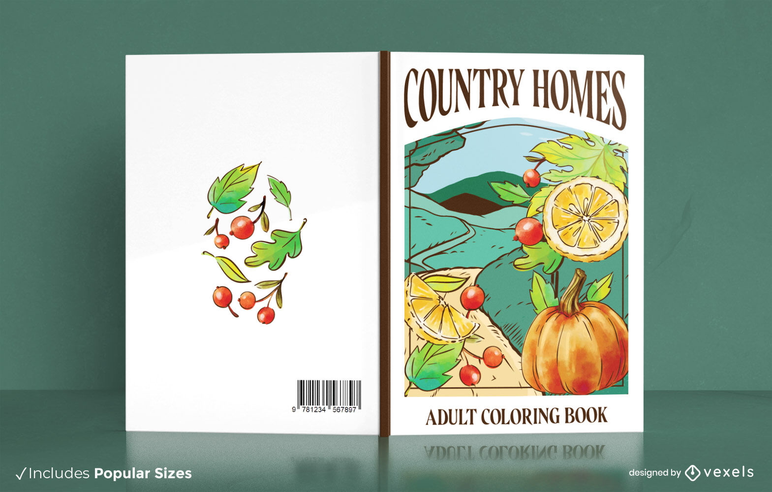 Design de capa de livro de natureza de casas de campo KDP