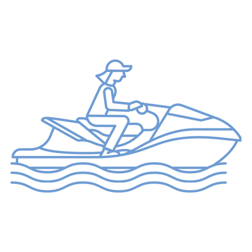 Person, die einen blauen Jetski fährt PNG-Design