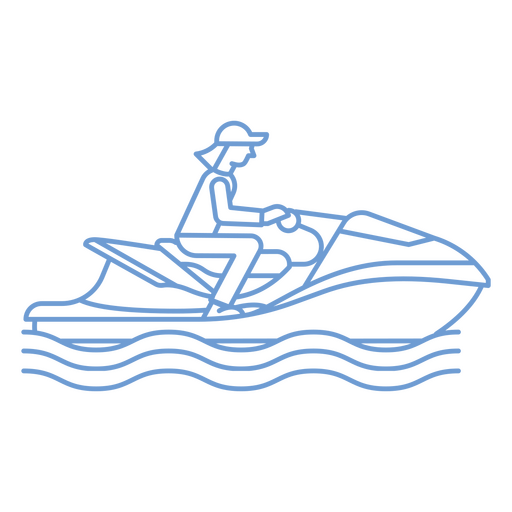 Persona montando una moto de agua azul Diseño PNG