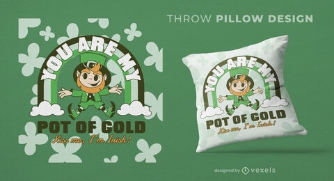 Leprechaun irish holiday throw pillow design