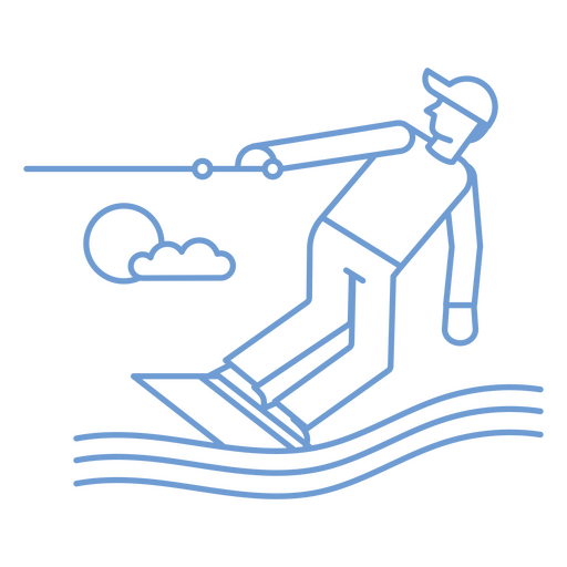 Liniensymbol eines Snowboarders, der auf einer Welle reitet PNG-Design