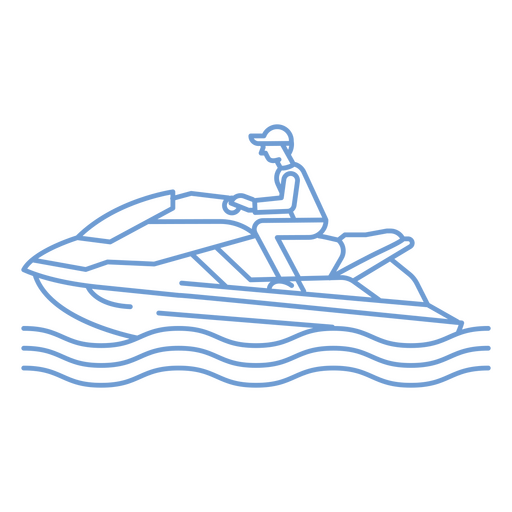 Ícone de homem pilotando um jet ski Desenho PNG