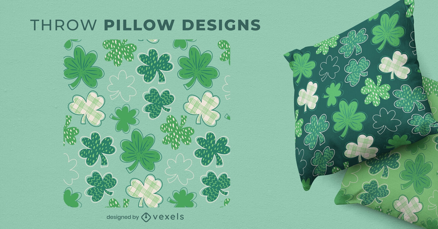 St Patrick's shamrocks throw pillow design