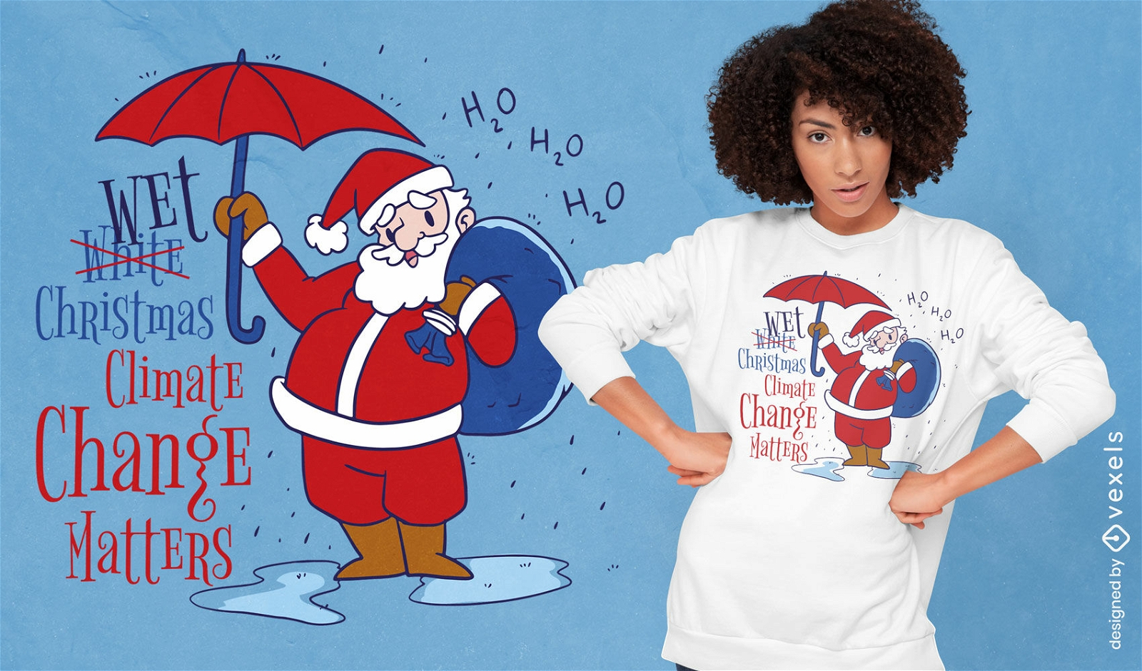 Climate change christmas t-shirt design