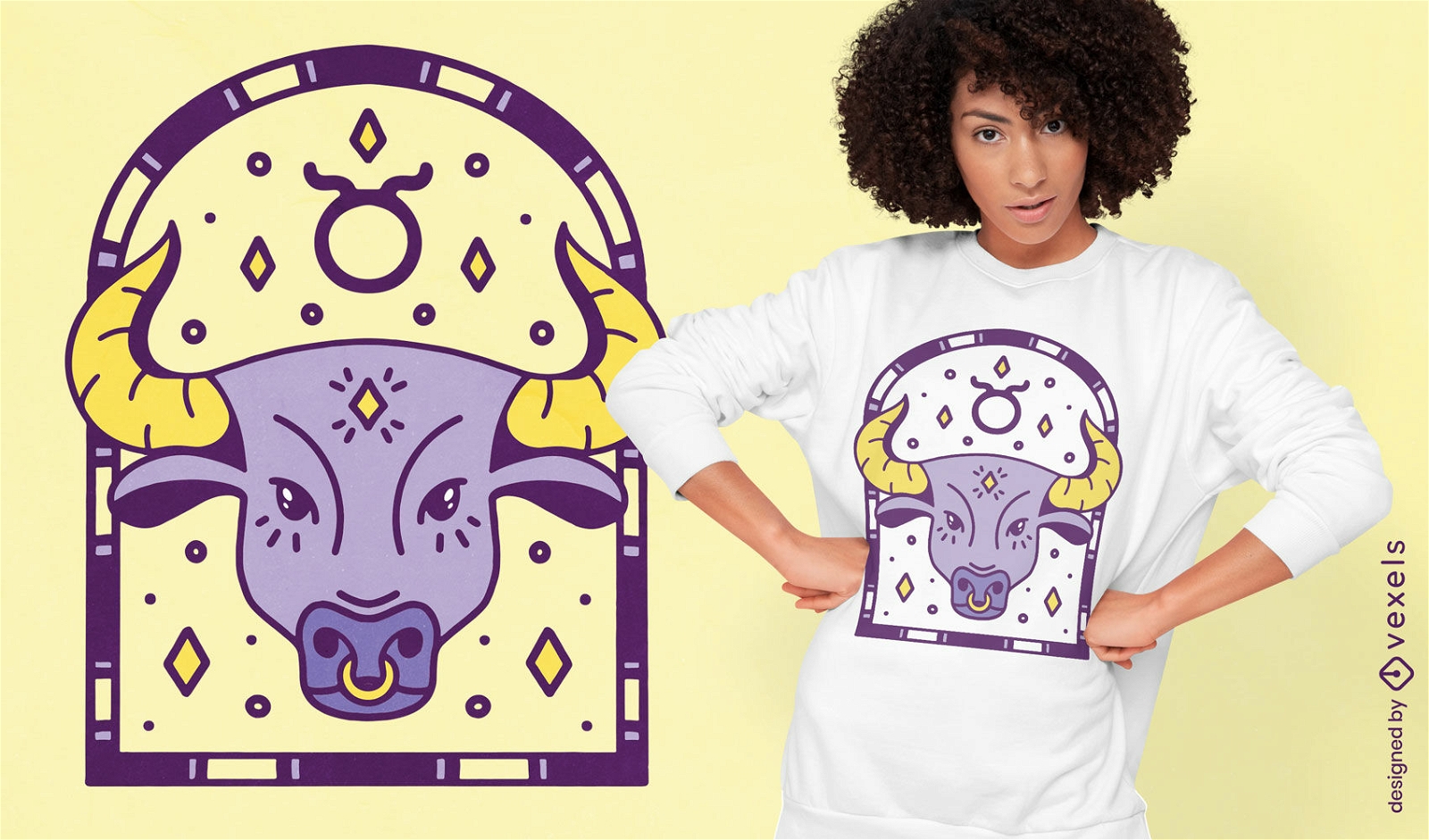 Diseño de camiseta de signos del zodiaco Tauro