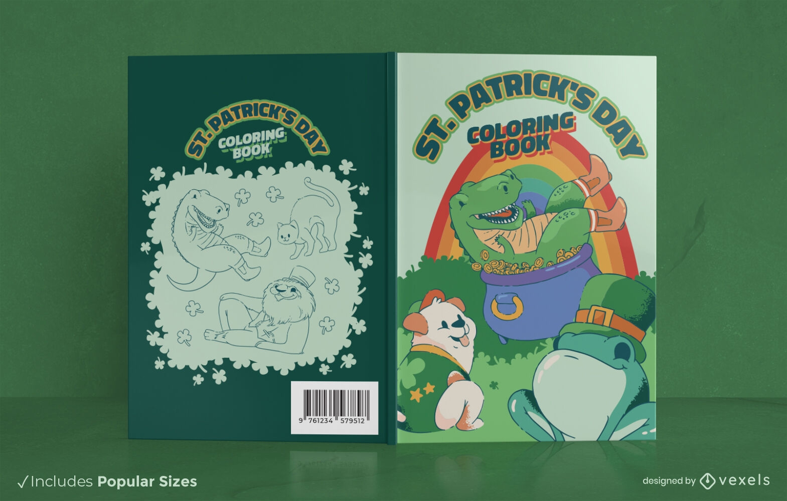 Diseño de portada de libro de san patricio de animales irlandeses