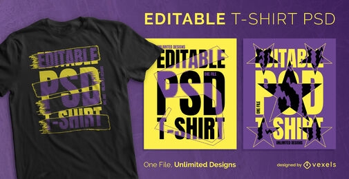 Distorted Texts Scalable T-shirt Psd PSD Editable Template
