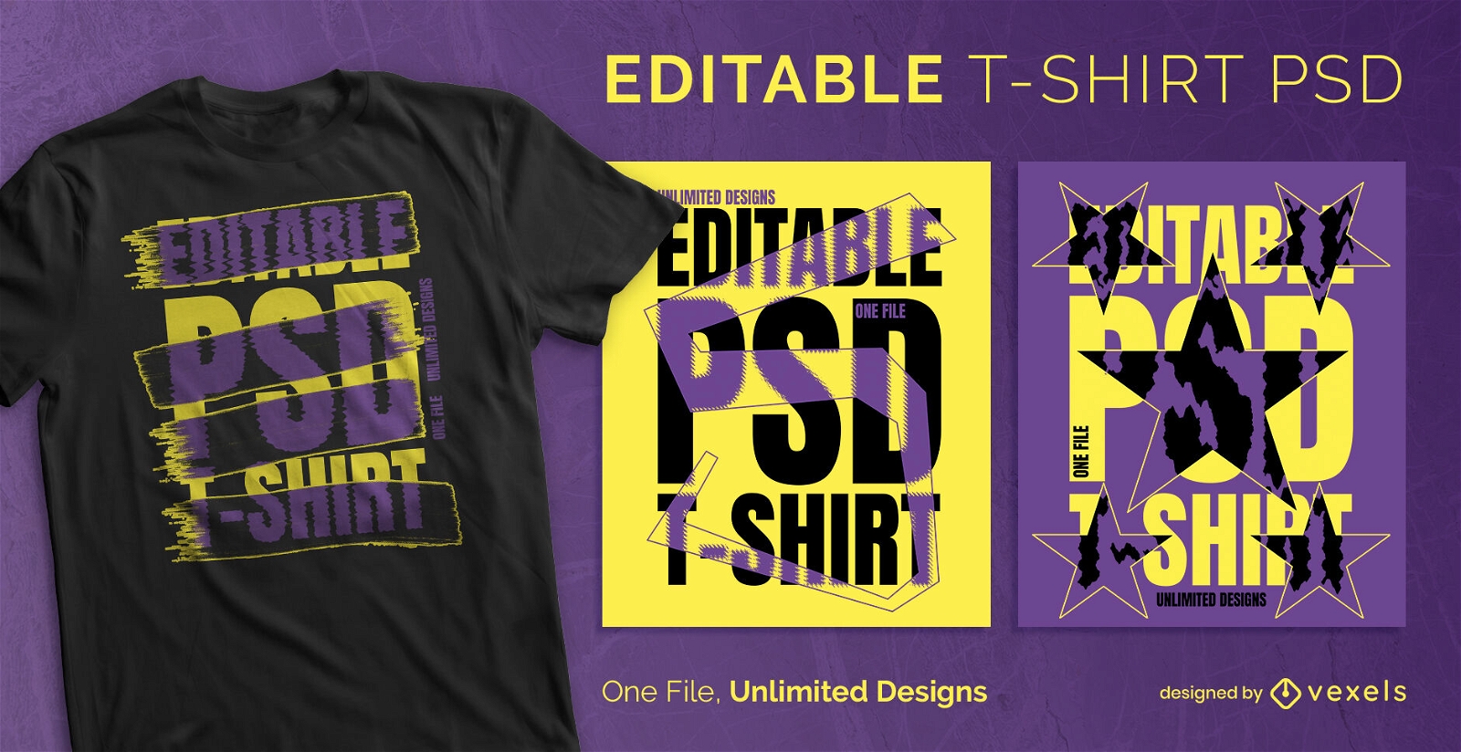 Distorted texts scalable t-shirt psd