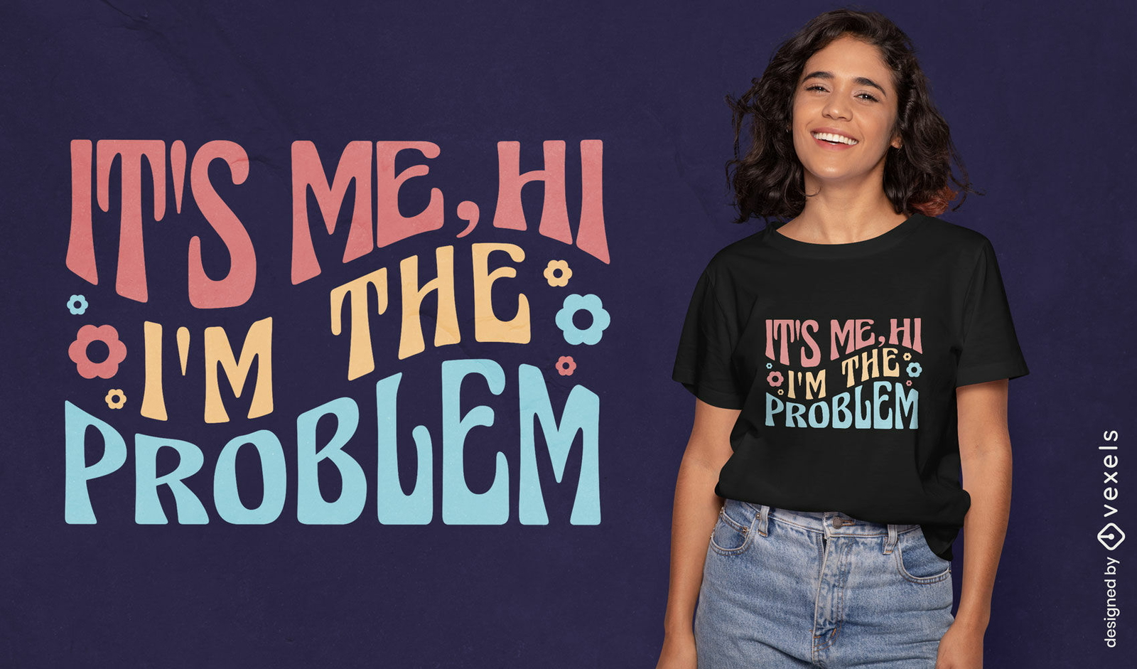 Eu sou o problema design de camiseta com citação groovy