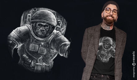 Monkey in space suit t-shirt design