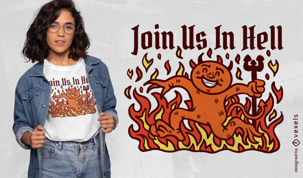 Devil running in hell t-shirt design