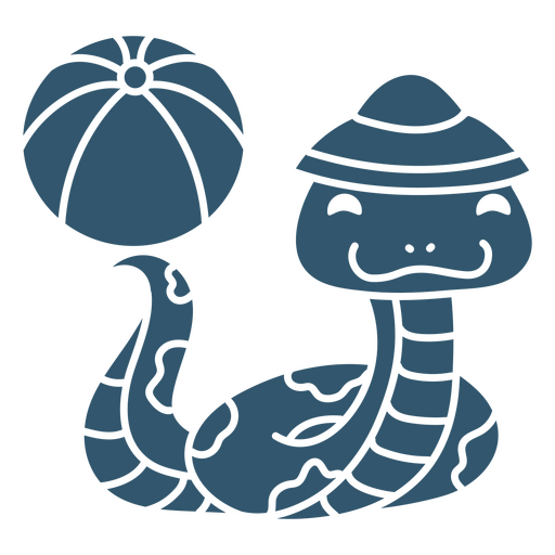 Snake with a ball in its tail cutout PNG Design