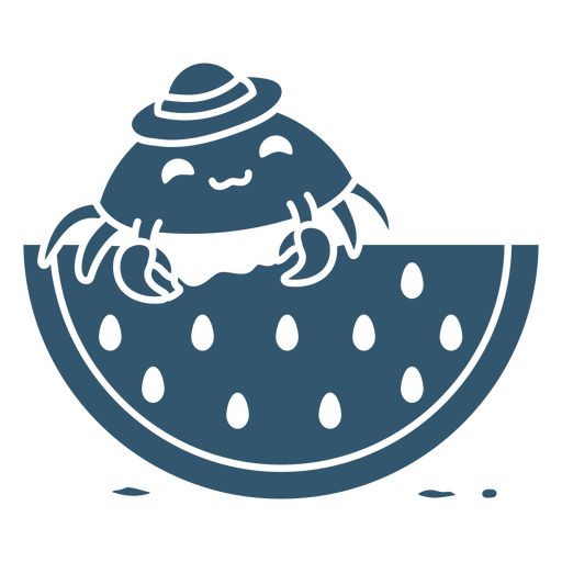 Krabben in einer Scheibe Wassermelone PNG-Design